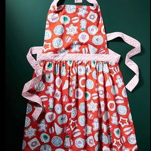 Anthropologie orange and Pink Cookie Pattern Apron